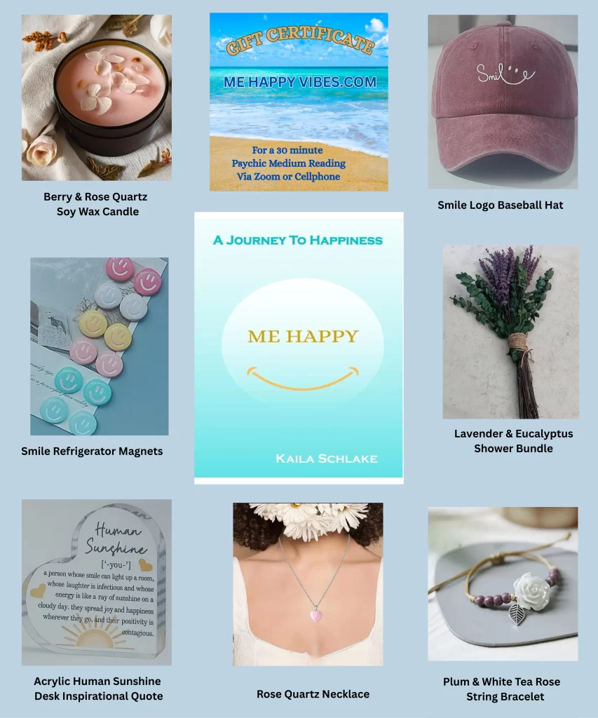 The Me Happy Vibes gift box photo shows the included items