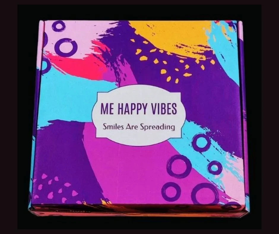 Colorful Me Happy Vibes mailing box.